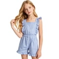 thumbnail image 2 of Vrotazzy Girls Striped Sleeveless Romper With Ruffle for Summerplaytime Cute Square Neck Jumpsuit with Pockets and Elastic Fit Girls Romper Outfit for Everyday Adventures, 2 of 4