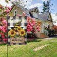 thumbnail image 4 of Sunflower Gnome Buffalo Plaid Polyester Garden Flag 12.5x18 Inch - Double-Sided Vertical Seasonal Farmhouse Yard Decor, 4 of 6