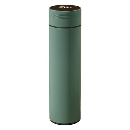 

Hwuxmo Insulated Water Bottle With LED Display Coffee Vacuum Bottle Keep Drinks Hot Or Cold For Travel School Office Clearance Green
