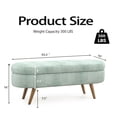 thumbnail image 2 of EHANCIS 43.5" Storage Ottoman Bench, Linen Upholstered End of Bed Bench, Entryway Seating for Bedroom Living Room Window, Holds 300 lbs, Cyan, 2 of 6