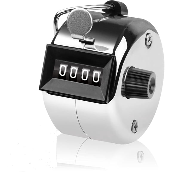 Tally Counter, 4-Digit Clicker Counter, Metal Hand Tally Counters Clicker Pitch Counter for Counting, Knitting, Coaching, Golf, Lap, Fishingffice Use