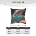 thumbnail image 2 of KLL Flower White Dolphin Decorative Throw Pillow Covers Velvet Soft for Couch Sofa Bedroom Living Room Outdoor (No pillow core)- 20"x20", 2 of 5