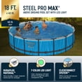 thumbnail image 4 of Bestway Steel Pro MAX 18' x 48" Metal Frame Above Ground Pool Set w/ Color-Changing LED Light, 4 of 13
