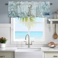 thumbnail image 4 of Summer Coastal Window Valance for Kitchen, Ocean Seaweed Anchor Nautical Coral Bubble Rod Pocket Short Curtain for Small Windows, Light Filtering Decorative Valance, 60 x 18 Inch, 4 of 9