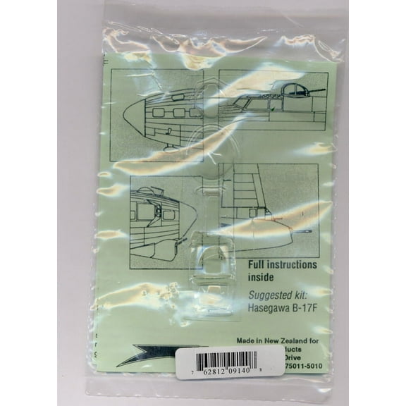 B-17 F Vacuform Canopy, Glazing for Hasegawa (1/72 model kit accessory)