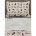 thumbnail image 3 of Nautical Comforter & Sham Bedding Set, Continuous Sea Elements Marine Motif Colorful Seashells Pattern, 3 pcs Duvet Set Microfiber Filling Quilt, 5 Sizes, Pale Eggshell and Multicolor, by Ambesonne, 3 of 4