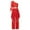 Red, variant on TiaoBug Women Worship Praise Dance Outfits Flared Sleeve Dance Dress Wide-leg Pants 2 Piece Set Red L