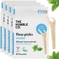 thumbnail image 3 of The Humble Co. Floss Picks (200 Count) – Plant Based Dental Floss Picks with Grip Handle for Superior Oral Care, Dental Hygiene, and Gum Health, Cruelty Free Tooth Floss Picks (Mint), 3 of 7