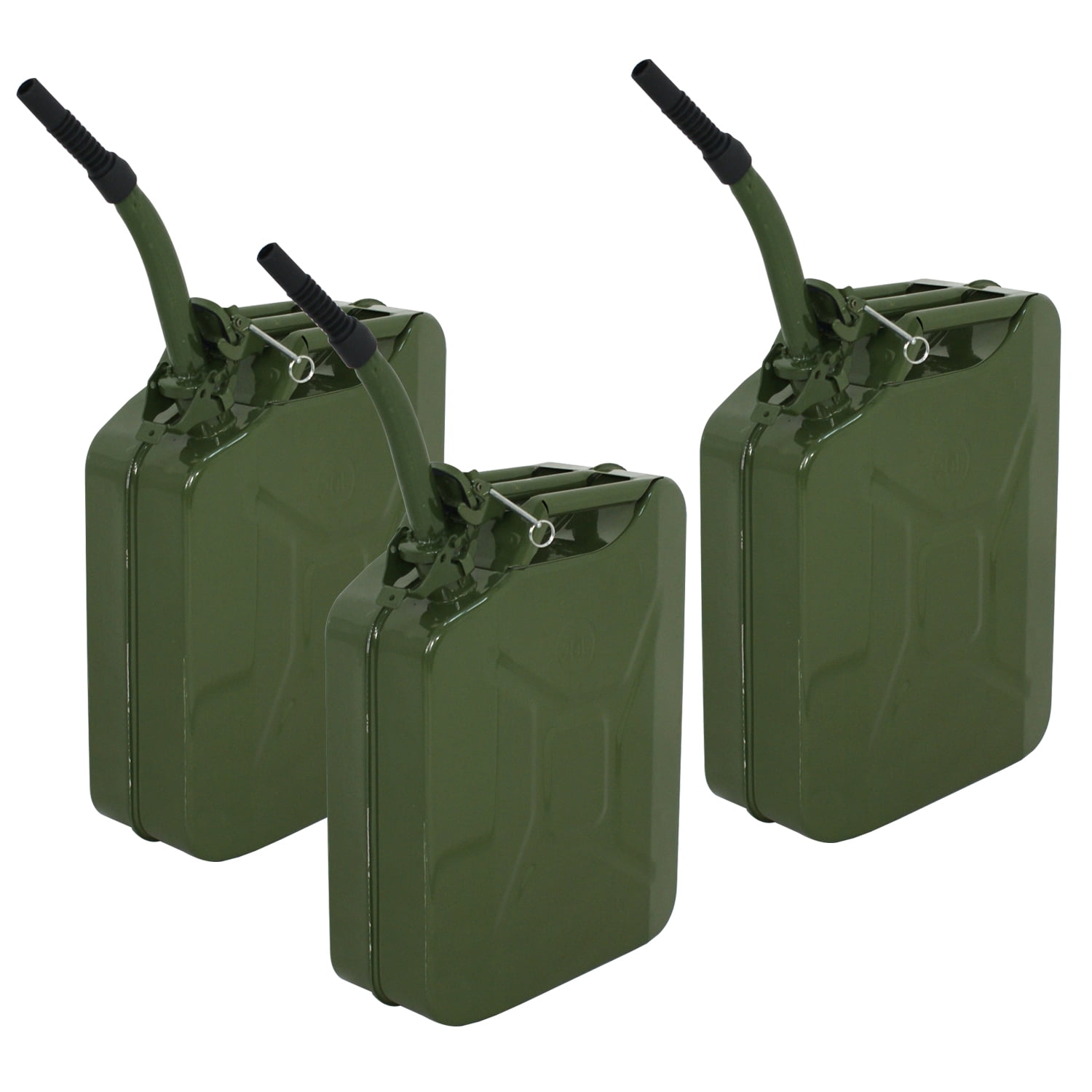 4X Jerry Can Oil Fuel Can Steel 5 Gal 20L Nato Style  Extension Spout Neck 