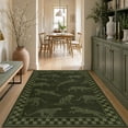 thumbnail image 4 of Fnova 5x7 Washable Leaping Cheetah Print Area Rug, Leopard Checkered Non-Slip Low Pile Carpet for Home Office, Kitchen, Oeko-Tex Certified, Green, 4 of 14