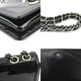 thumbnail image 4 of Pre-Owned CHANEL Shoulder Bag Patent Leather Black Silver Women's e60053g (Good), 4 of 5