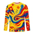 thumbnail image 5 of Fewfanhot Long Sleeve T Shirt Men Mardi Gras Shirts Long Sleeve Crewneck Classic Carnival Print T-Shirt, 5 of 5