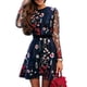 thumbnail image 1 of Guardurnaity Vestido bordado de flores para mujer, faldas de malla informales, estilo bohemio elegante, manga larga, cuello , de encaje de verano Vestidos L, 1 of 6