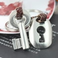 ITSELFER 2 Pcs Creative Fashion Leather Couple Keychain Key Chain Ring