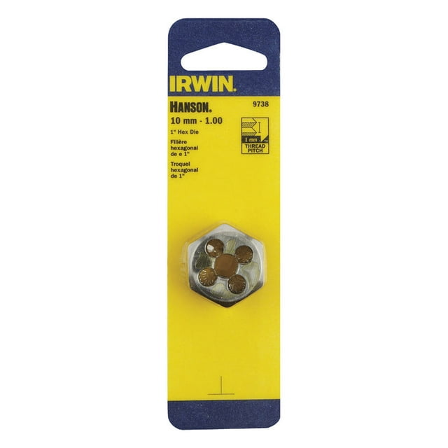 Troquel hexagonal IRWIN Hanson de acero con alto contenido de carbono de 10 mm a 1,00 mm, 1 unidad