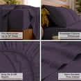 thumbnail image 5 of Mellanni 4-Piece Iconic California King Bedsheet Set - Microfiber, 16" Deep Pocket, Cooling, Wrinkle, Fade, Stain Resistant, Purple, 5 of 7