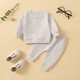 thumbnail image 6 of Baby Boy Clothes Little Boys Autumn Winter Solid Color Long Sleeve Elastic Waist 6M 9M 12M 2T 3T 4T Everyday Outfit Set 2 PC, 6 of 8