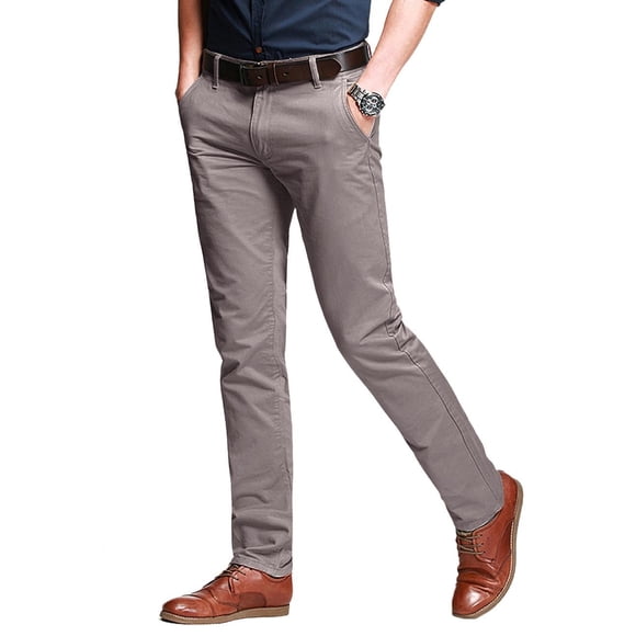Pantalones Casual de Hombre Ajustados con Elasticidad Modelo 8106 Color Caqui Claro