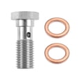 thumbnail image 1 of Unique Bargains 1 Pcs M12x1.5 Thread Turbo Brake Line Banjo Bolt with Copper Washers Single Banjo Bolt 31mm Length, 1 of 6