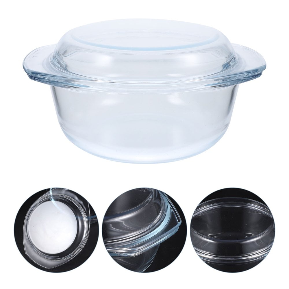 Glass casserole with lid 2025