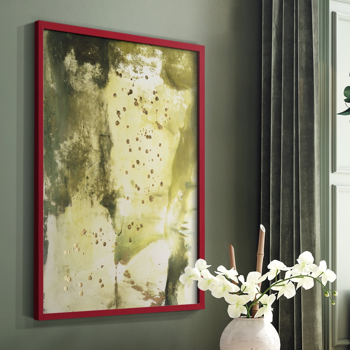Canyon Diptych II Framed Print in Red Solid Wood Framed Print No Nail Hanging
