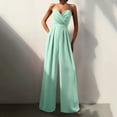 thumbnail image 2 of gvdentm Tummy Control Jumpsuit for Women Womens Overalls Wide Leg Jumpsuits Casual Summer Rompers Loose Sleeveless Straps Outfits Mint Green,S, 2 of 5