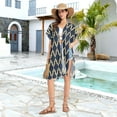 thumbnail image 6 of Moroccan Stripe Pattern Women's Swimwear Cover Up Summer Cardigan Beach Pool Cover Up Loose for Swimsuits Casual Wear, 6 of 7