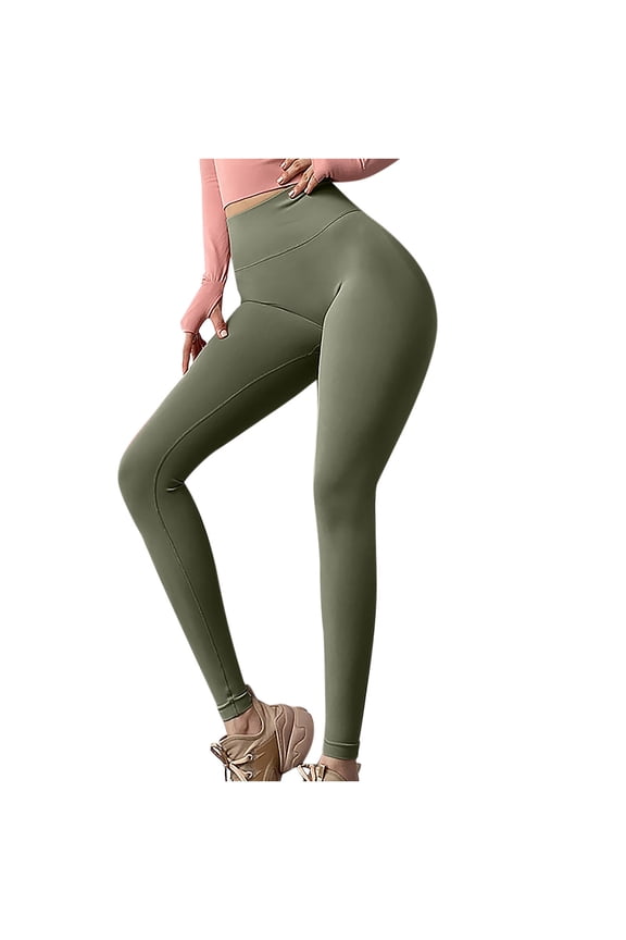 Workout Leggings for Women High Waist Tummy Control Buttery Soft Gym Sport Yoga Pants Squat Proof Booty Tights Army Green M