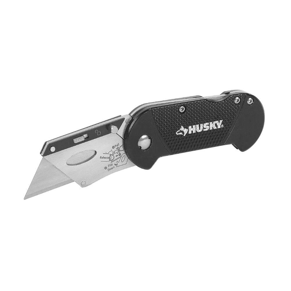 Husky 97550 2.4 in. Compact Folding Lock-Back Utility Knife 