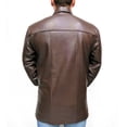thumbnail image 4 of Chamarra de piel cafe elegante con cuello de solapa para hombre Castelli Leather Authentic Calvin Bomber elegante con cuello de solapa, 4 of 4