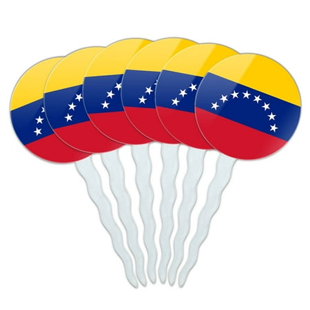 - Venezuela National Country Flag Cupcake Picks Toppers - Set of 6