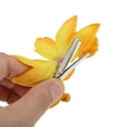 thumbnail image 4 of Unique Bargains 2 Pcs Hair Clip Grace Simulation Phalaenopsis Double Flowers Duckbill Clip Yellow, 4 of 5