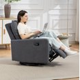 thumbnail image 5 of Leumius Swivel Rocking Chair,Manual Upholstered Glider Recliner Rocking Chair for Nursery and Living Room,Gray, 5 of 12