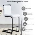 thumbnail image 7 of Sweiko 25in Counter Height Bar Stool Modern PU leather upholstered bar chair with Black C-tube Metal Legs for Home Pub Cafe Restaurant Black Guest Office Chairs Set of 2 White, 7 of 7