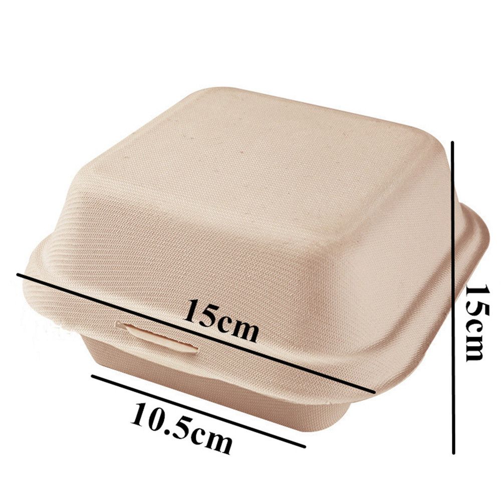 50pcs 6-inch White Burger Box, Disposable Lunch Box For Picnic, Parties And  Commercial Use, Suitable For Dessert And Hamburger