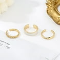 thumbnail image 4 of 3 piezas anillo de dedo moda mujer personalidad tendencia ajustable anillos abiertos decoraciones diarias a juego oro talla única, 4 of 7