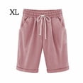 thumbnail image 1 of Pantalones cortos Cintura elástica Pantalones cortos sueltos Mujer Trajes de verano, Rosa, XL kenally AP002089-33, 1 of 6