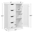 thumbnail image 3 of Yaheetech Wooden Cabinet Storage Unit With Drawers & Cupboard, White, 3 of 7