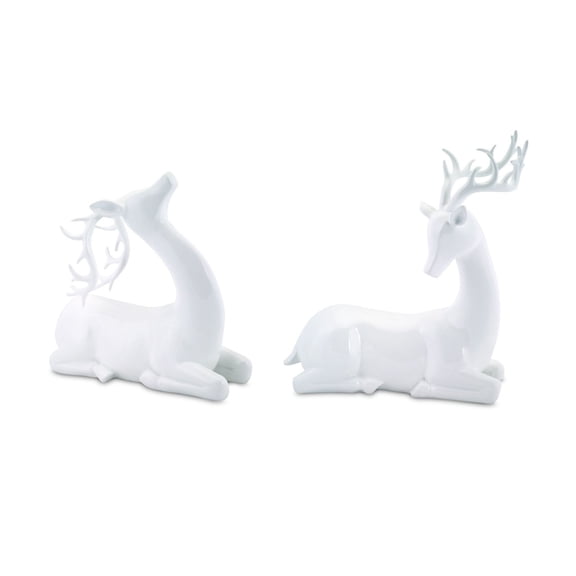 Set of 2 Deer Christmas Tabletop Figurines 13.5"