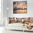 thumbnail image 2 of Designart New York City Skyline under Dark Clouds - Cityscape Throw Pillow - 18x18, 2 of 4