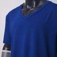 thumbnail image 6 of Shirts for Men Casual Fashion Solid Color Short Sleeve Lapel Refreshing Breathable Resistant Daily Blue Tee Shirts Sizes 3XL, 6 of 7