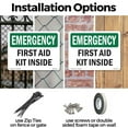 thumbnail image 3 of First Aid Kit Inside OSHA Emergency Rigid Plastic Sign 14 Inch x 10 Inch - 5 Pack, 3 of 8