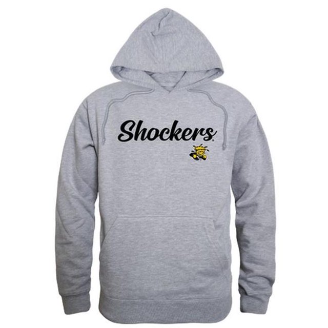 W Republic 558-158-HGY-04 Men Wichita State Shockers Script Hoodie, Heather Grey - Extra Large