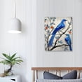 thumbnail image 3 of JEUXUS FuShvre Blue Bird Pictures Wall Decor Bird on Flower Tree Canvas Art Prints Spring Painting for Kitchen Bedroom 12"x16", 3 of 4