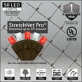 thumbnail image 3 of Red and White StretchNet Pro Stretchable Christmas Net Lights, Tree Wrap Lights - Trunk Wrap Lights (50 Lights, 20" x 45" Net, Brown Wire), 3 of 6