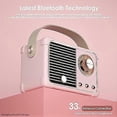 thumbnail image 3 of Retro Bluetooth Speaker, Wireless Vintage Small Speaker with Stereo Sound,Hands-free Call,400mA Battery,TF Card,Aux Line, Water-Proof For iOS Android, 3 of 5