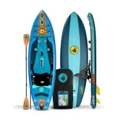 BODY GLOVE PORTER SKX 9'6" INFLATABLE KAYAK-PADDLE BOARD - SUP - ALL IN ONE - BLUE/GREY