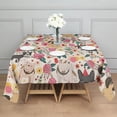 thumbnail image 3 of Dogs with Pioneer Flower Square Tablecloth,Waterproof Square Table Cover,Wipeable Spillproof Washable Table Cover for Home Kitchen Party Decor 52"x52"(132x132cm), 3 of 6