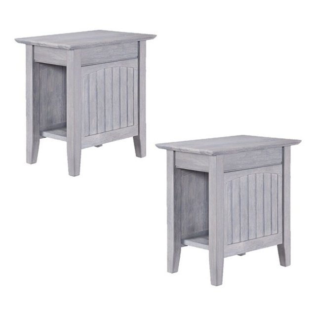 AFI Nantucket Solid Hardwood Side Table Set of 2 in Driftwood