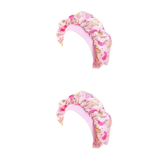 Sombrero de Moda Qarigey para Niños Satén Impreso Rosa Delfín 2piezas